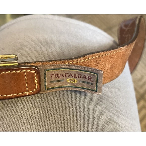 TRAFALGAR Latico Leather Western Belt w/ Brass Buckle & Tip Size 36 - Picture 4 of 14